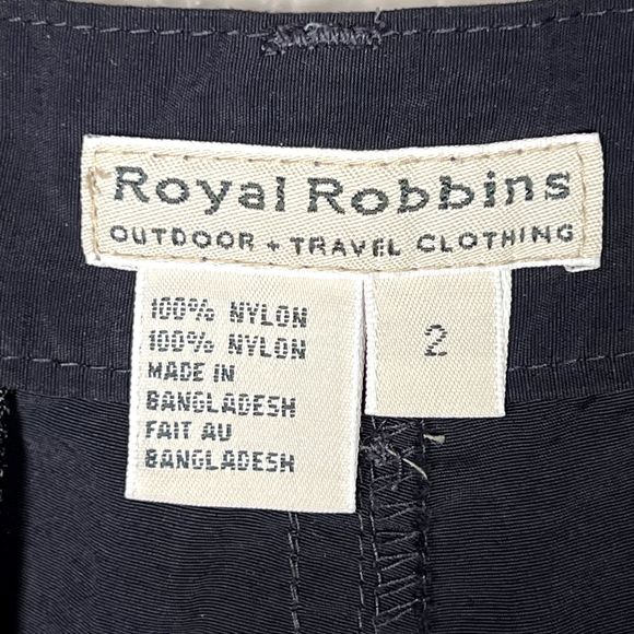Royal Robbins Convertible Pants Womens Size 2 Black Cargo Zip Off Elastic Travel - Picture 9 of 14